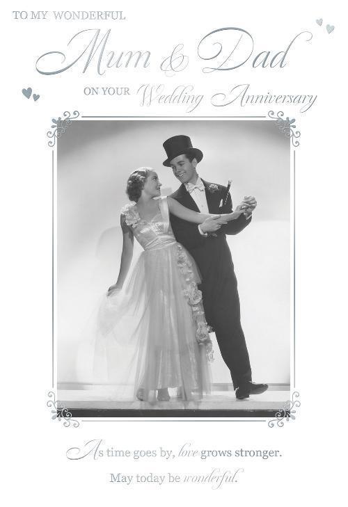 To My Wonderful Mum & Dad On Your Wedding Anniversary Couple Dancing Design Card