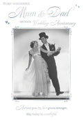 To My Wonderful Mum & Dad On Your Wedding Anniversary Couple Dancing Design Card