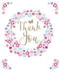 Thank You Card Thankyou Flowers & Word Design Bright Modern Greeting