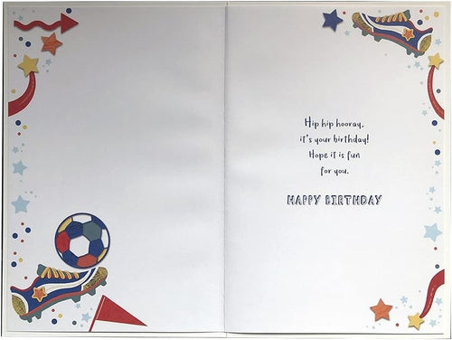 7th Birthday Card for Son 15cm x 23cm Football Design Printed Verse