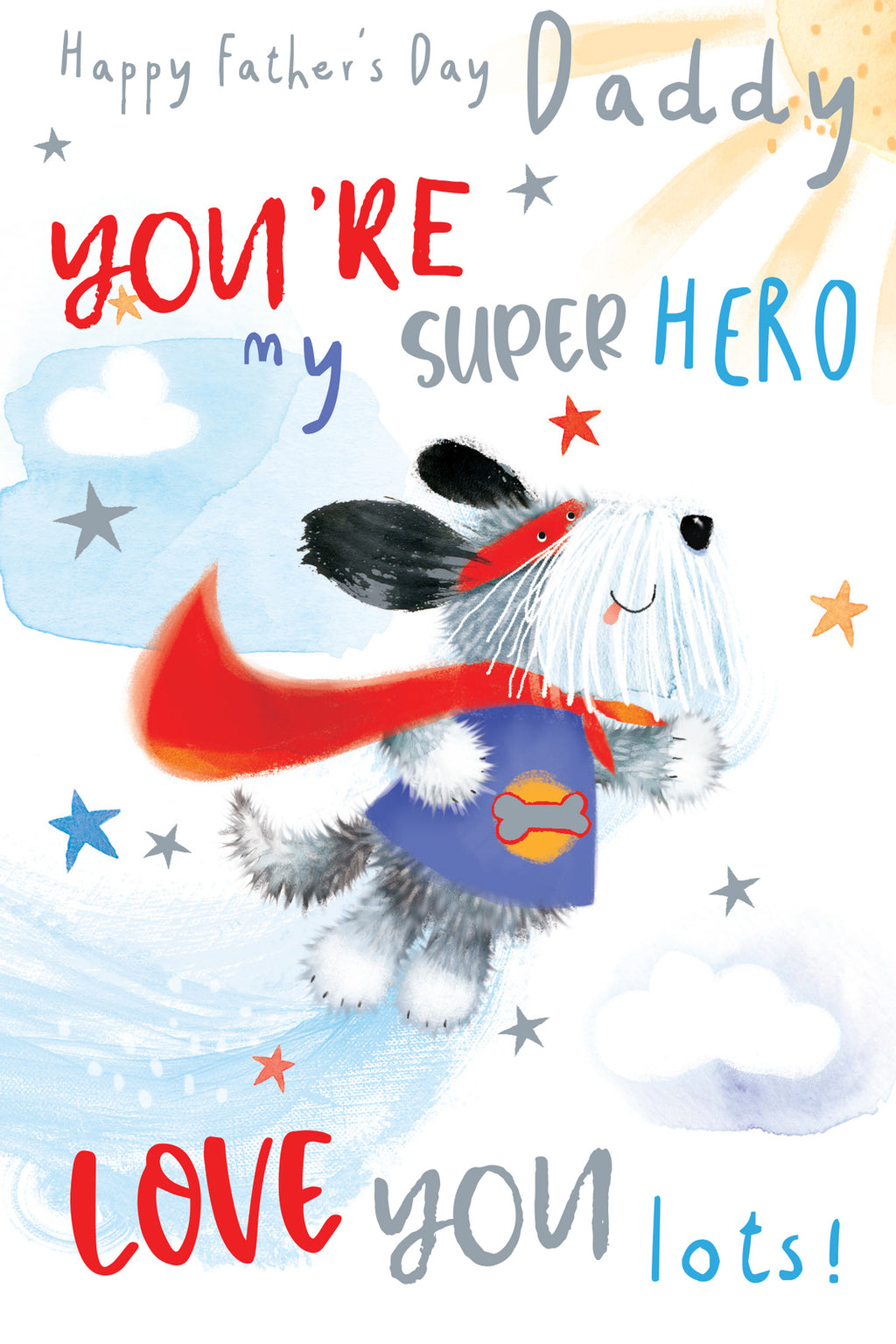 Fathers Day Card Daddy You're My Super Hero Lovely Verse