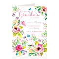 Grandma Happy Birthday Card With Love  Butterfly Flower Design Lovely Bright