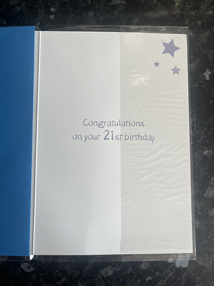Happy 21st Birthday Card You're Twenty One Stars