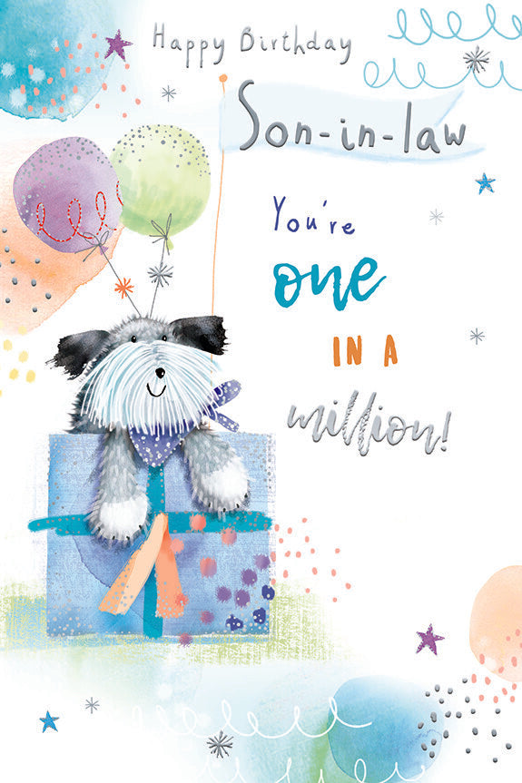 Son In Law Birthday Card Happy Birthday You're One In A Million Cute Dog