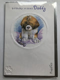 Daddy Happy Birthday Card Cute Dog Puppy & Teddy