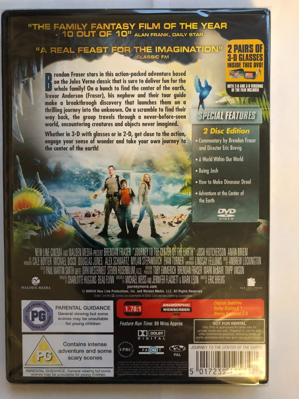 Journey To The Center Of The Earth (2008) 3D + 2D - Region 2 DVD New & Sealed