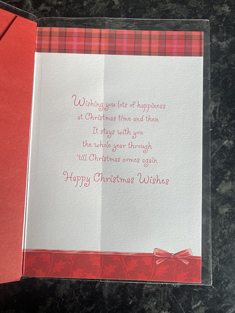 Nannie Merry Christmas Card Cute Bear Gifts Letter Ribbon