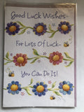 Good Luck Best Wishes Card Purple Pink Blue Flowers