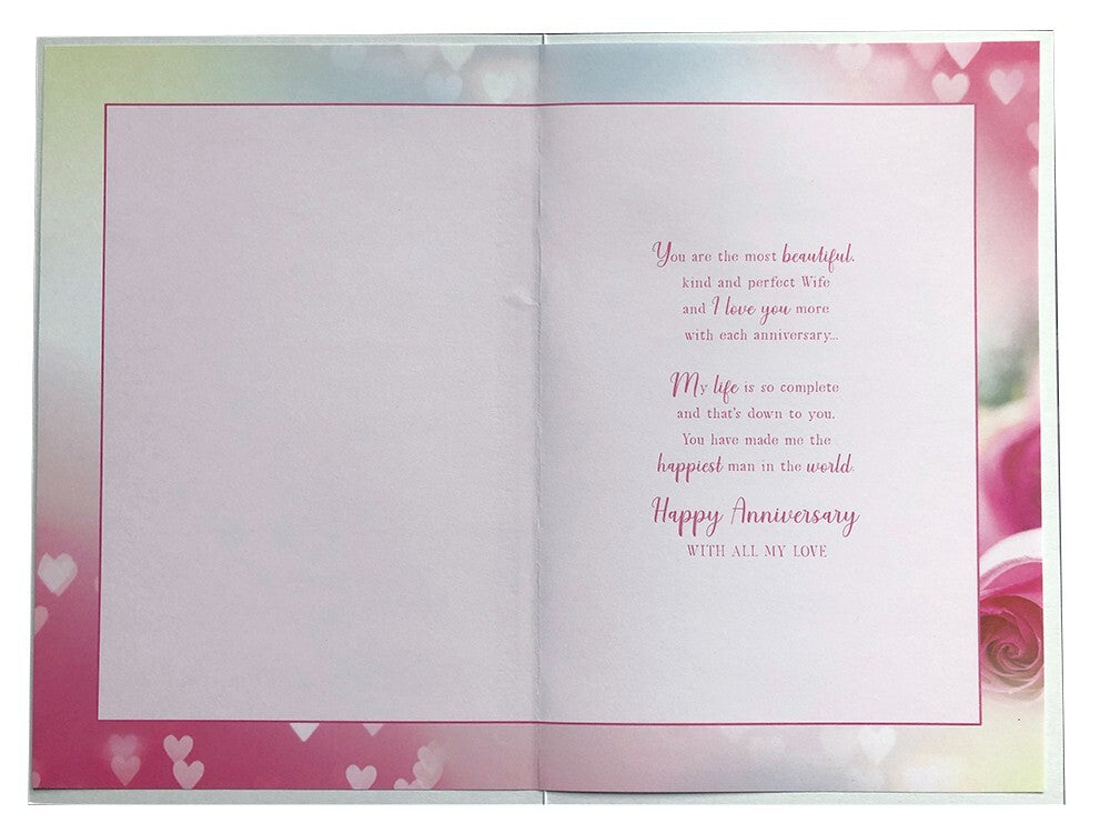 Wife Anniversary Card - Beautiful, Kind & Perfect Wife - Love You Always