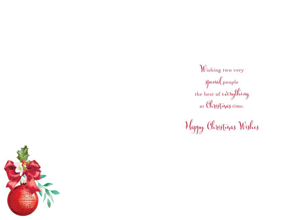 Christmas Card Special Granddaughter & Fiance Large Bauble 15x23cm