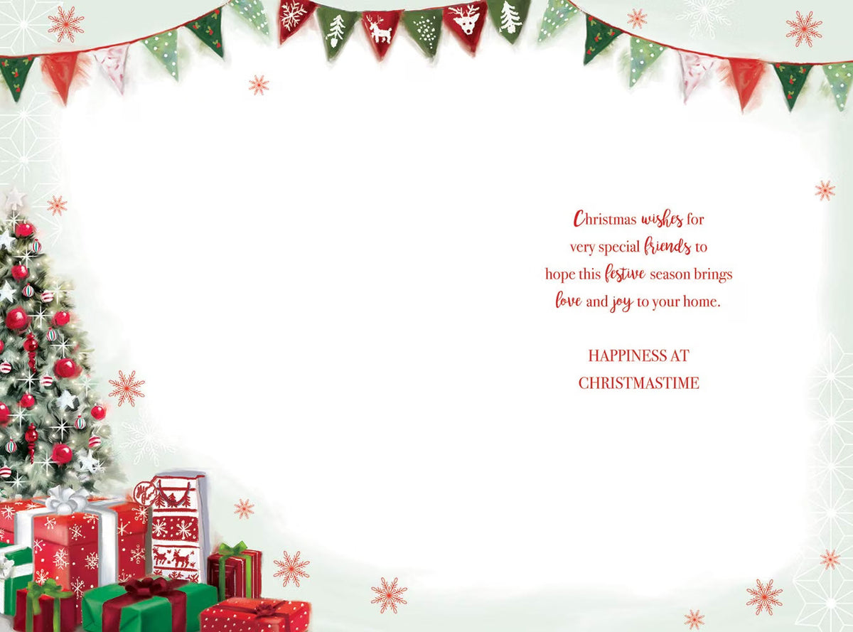 Special Friends Christmas Card Presents & Tree Design Lovely Verse