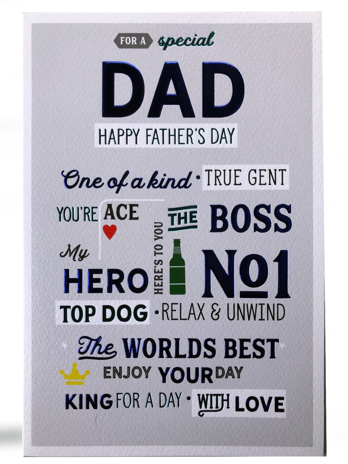 Dad Father's Day Card One Of A Kind True Gent Boss Ace NO1 Design Luxury