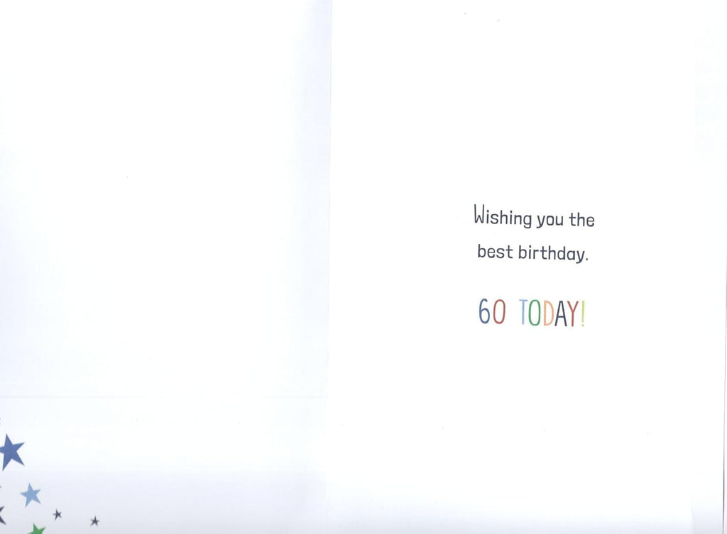 60th Birthday Card for Grandad  Humorous Star Design  15x23cm Insert