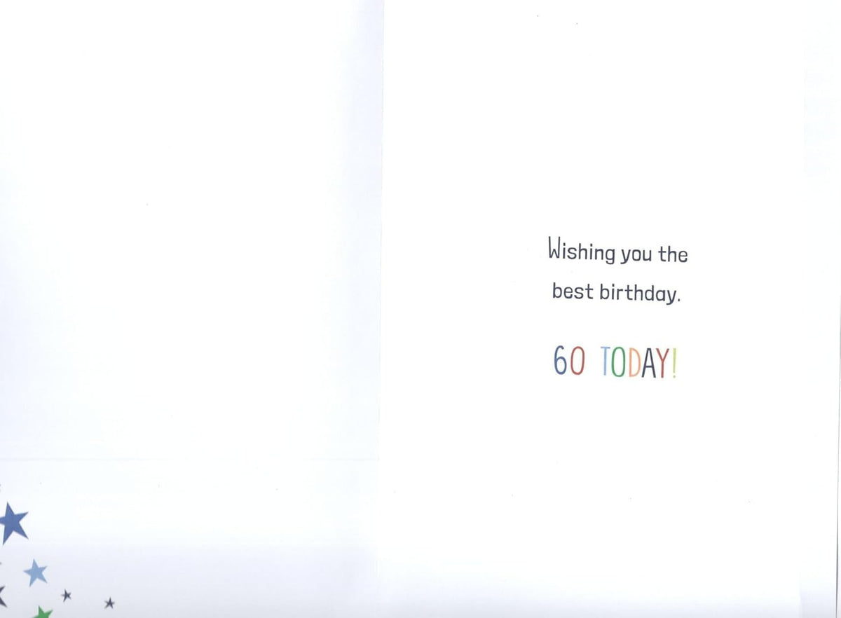 60th Birthday Card for Grandad  Humorous Star Design  15x23cm Insert