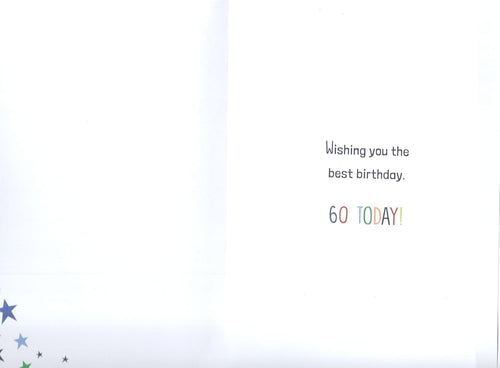 60th Birthday Card for Grandad  Humorous Star Design  15x23cm Insert