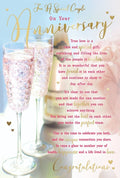 Special Couple Anniversary Card Champagne Flutes Perfect Team Verse