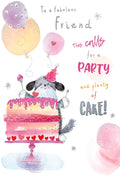Friend Birthday Card This Calls For A Party And Plenty Of Cake Fabulous Cute Dog