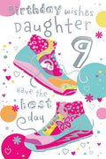 Daughter 9th Birthday Card Age 9 Have The Best Day Trainers Happy