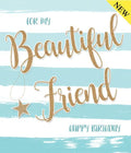 Friend Happy Birthday Card Colour Me Gold Flitter Design Good Quality