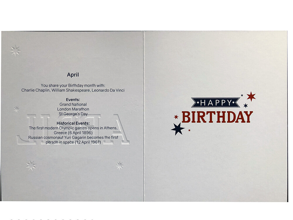 April Happy Birthday Card Heroes Are Born In Male Lovely Verse