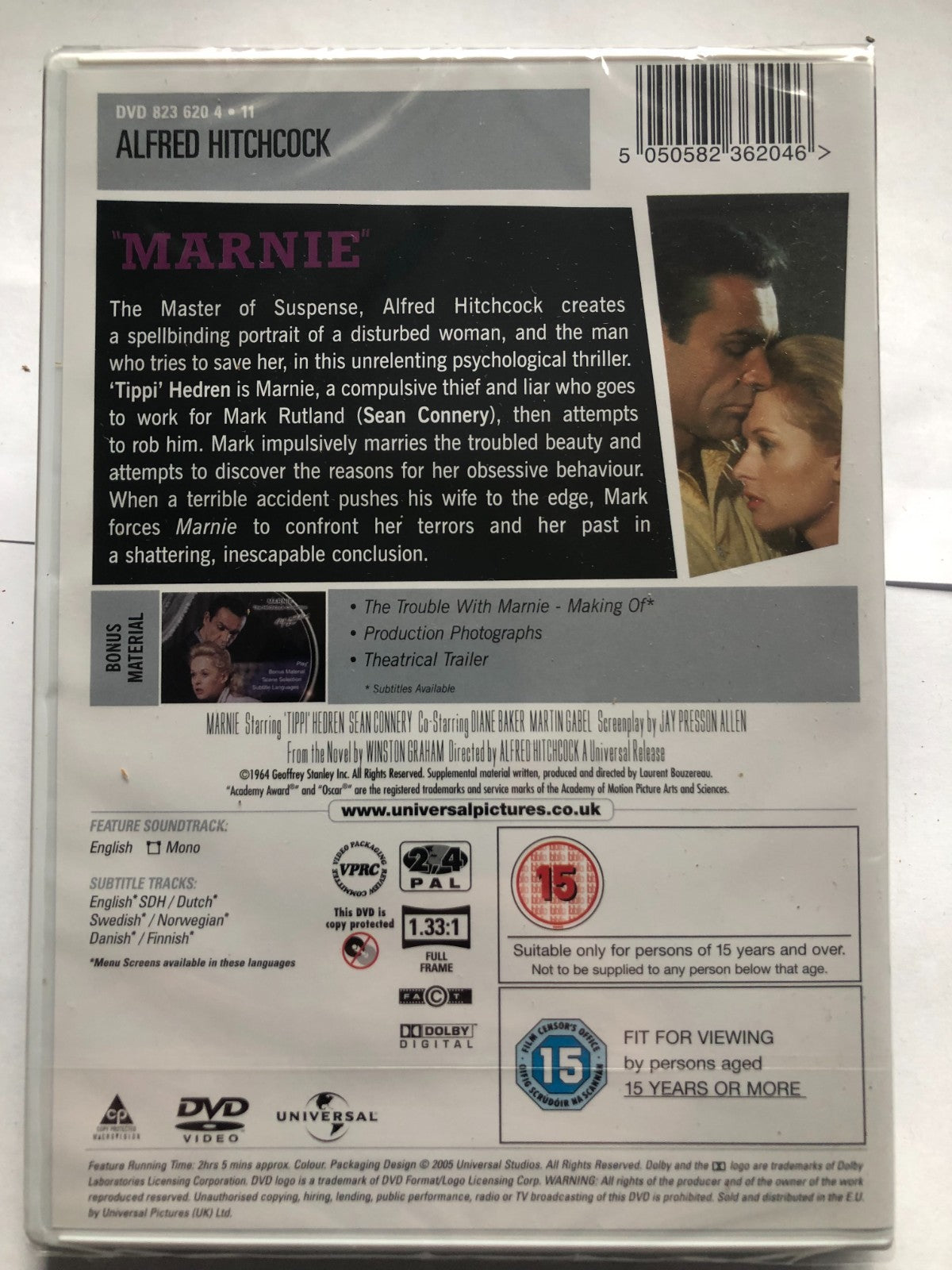 Marnie (2005) Sean Connery Hitchcock DVD Region 2 New & Sealed