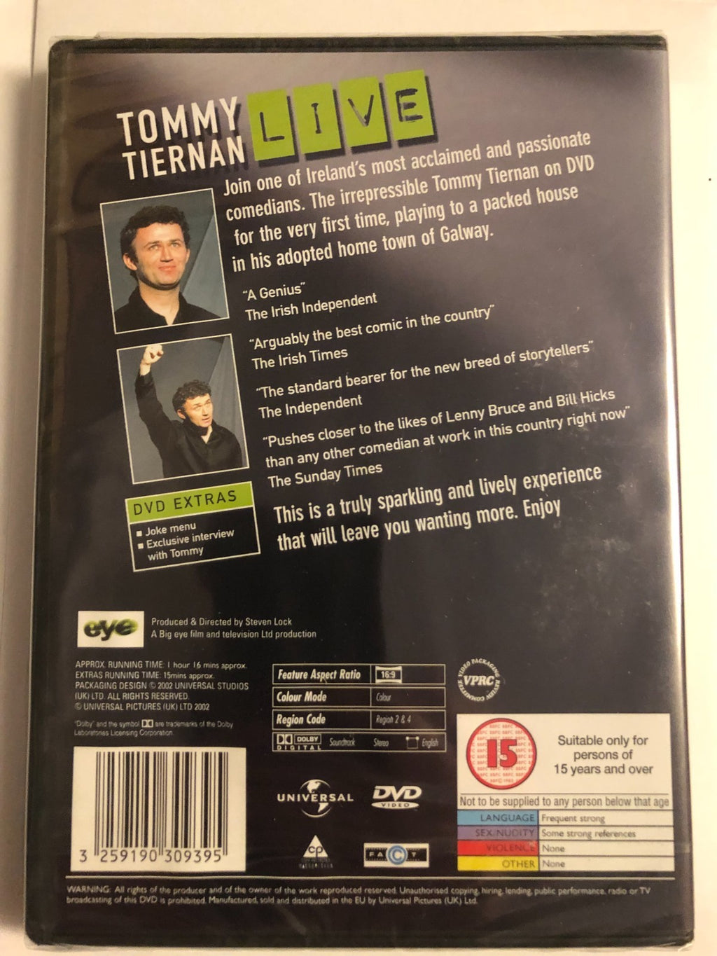 Tommy Tiernan Live DVD DVD Region 2 New & Sealed