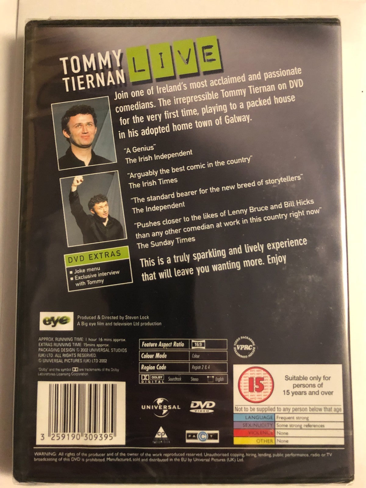 Tommy Tiernan Live DVD DVD Region 2 New & Sealed