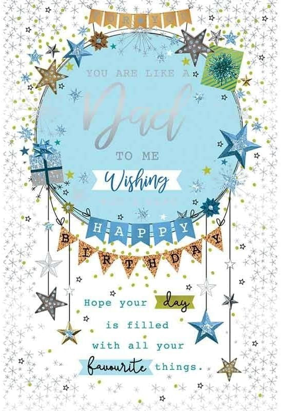 Your Like a Dad Birthday Card Stars & Bunting 15x23cm