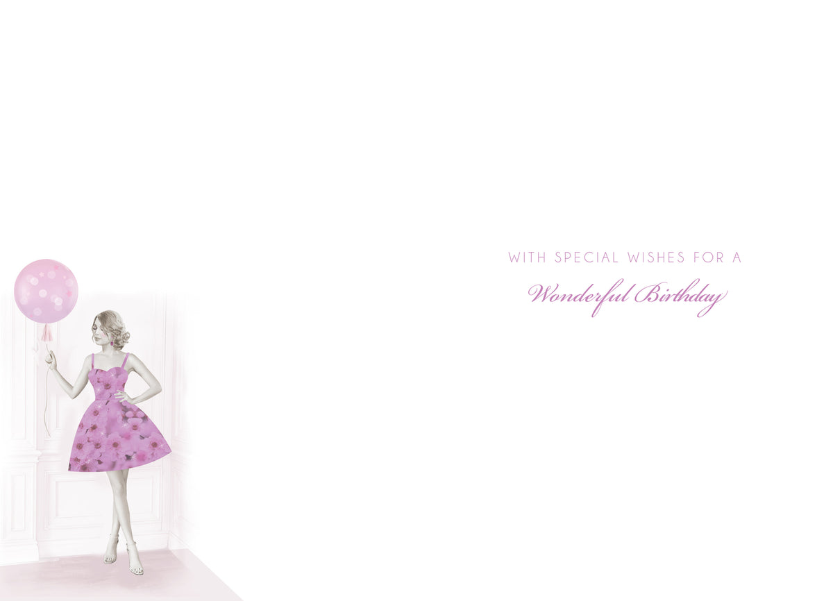 Happy 18th Birthday Card Female Foil Finish 8" x 6" Lovely Verse
