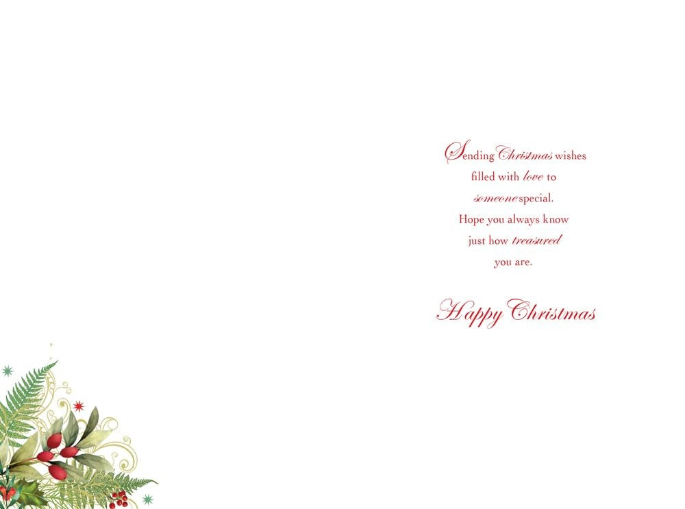 Christmas Card For My Wonderful Partner Large Gold Bauble Heart 15x23cm