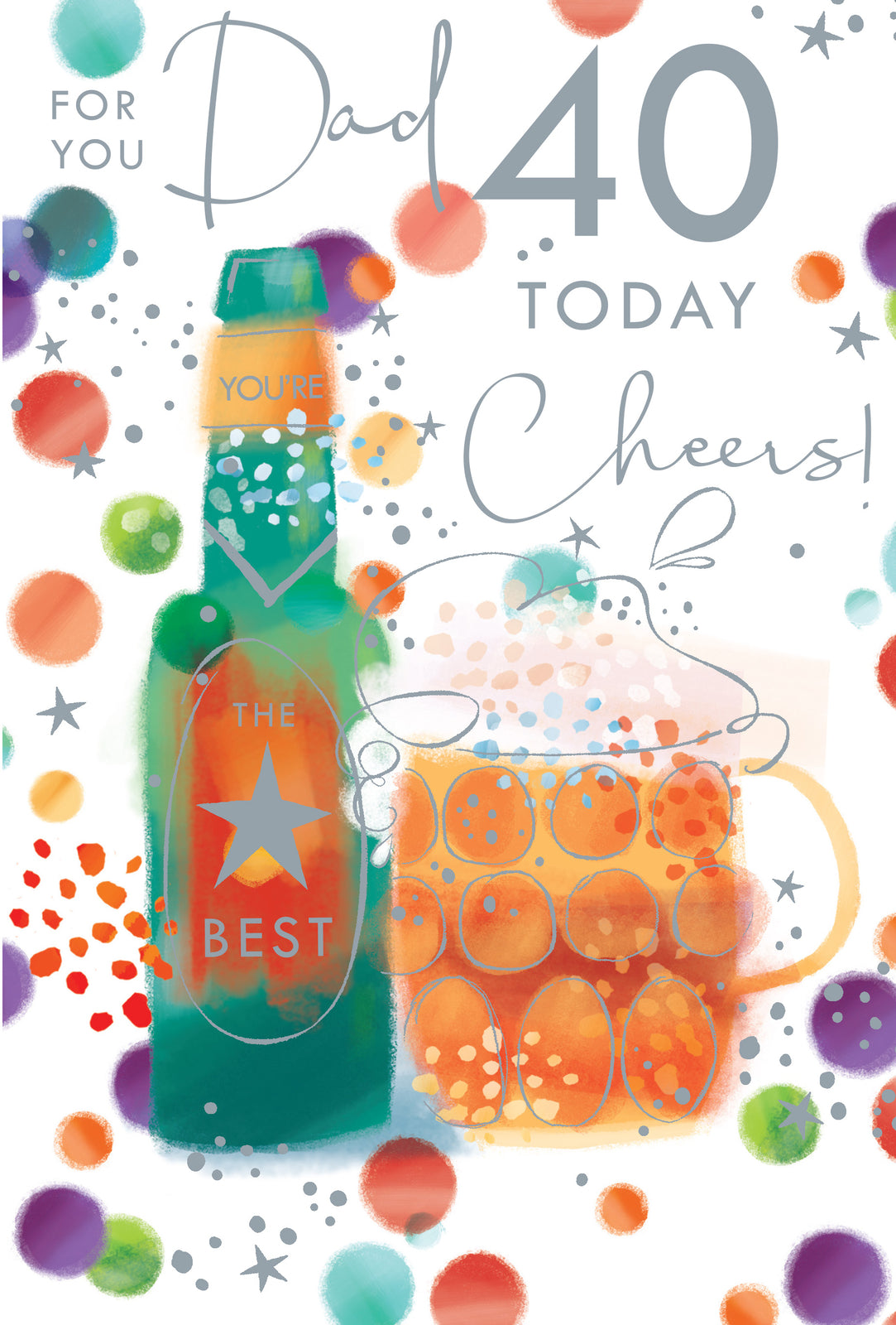 Dad 40th Birthday Card 40 Today Beer Happy Lovely Verse