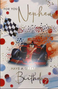 Birthday Card For Nephew 13x19cm Race Car Design With Verse Inside
