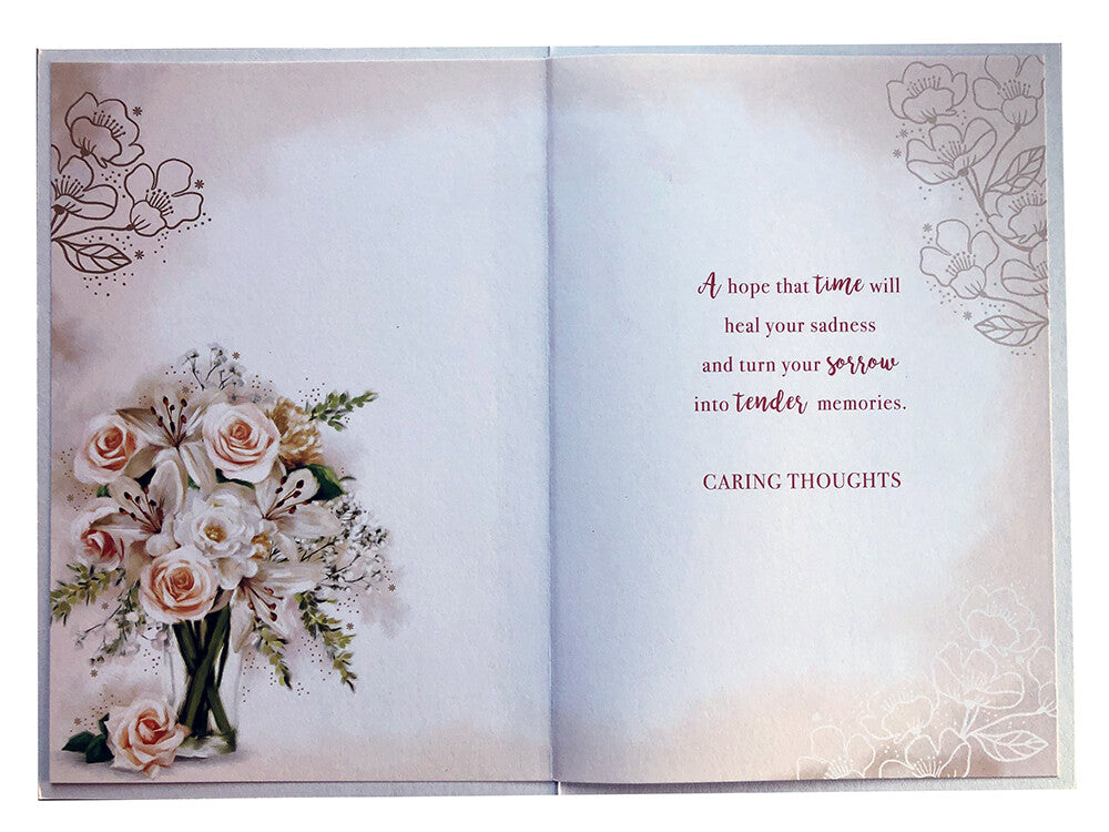 Loss Of Your Mum Card On The Sad Roses Design Sympathy Condolence Bereavement
