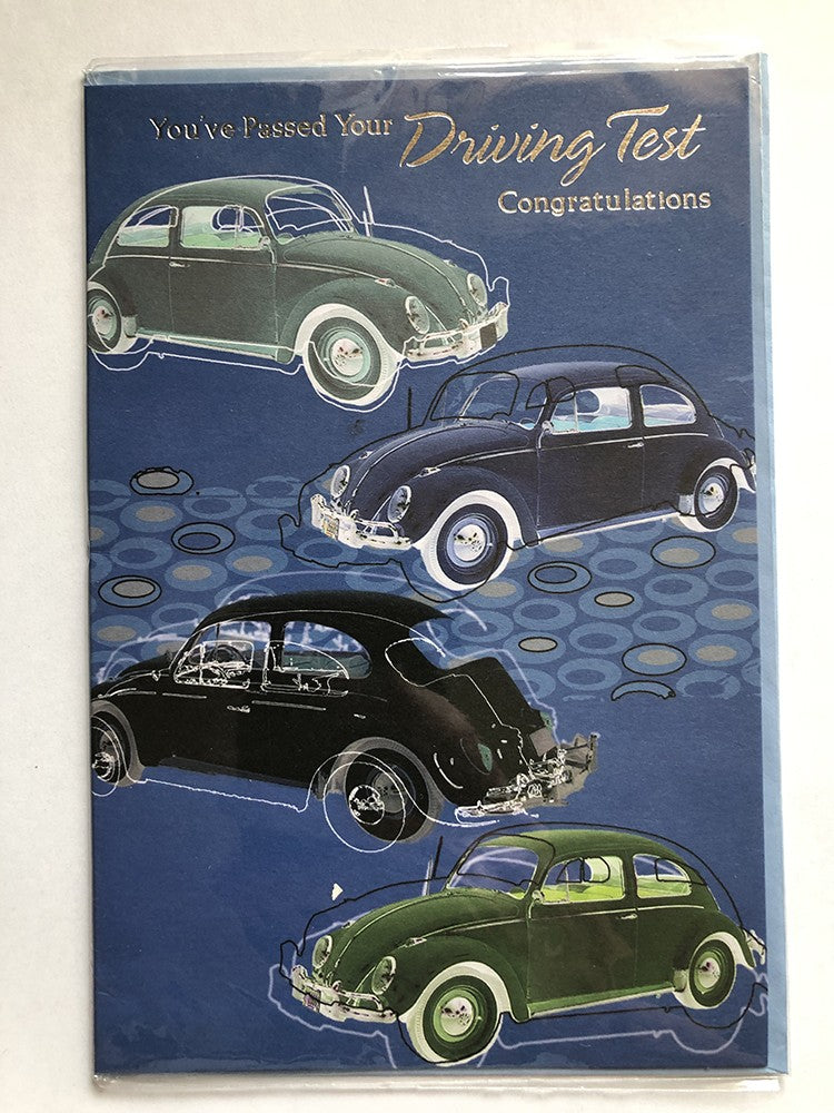 Driving Test Passed Card VW Beetle Congratualtions