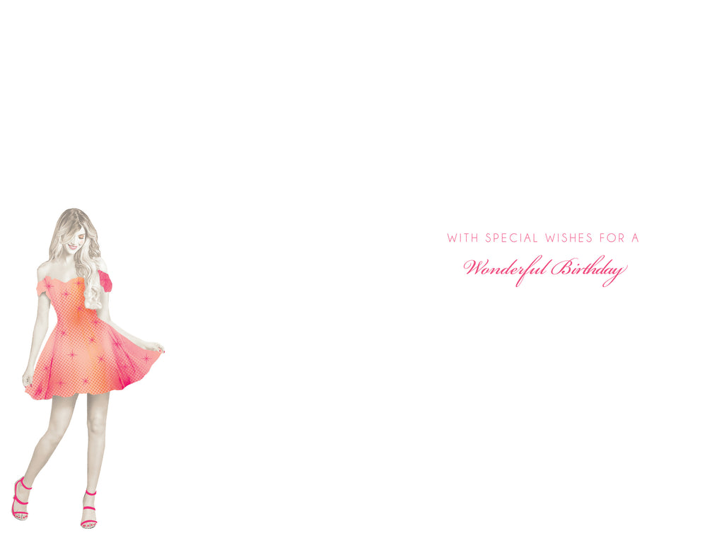 Happy 21st Birthday Card Female Foil Finish 9" x 6" Lovely Verse