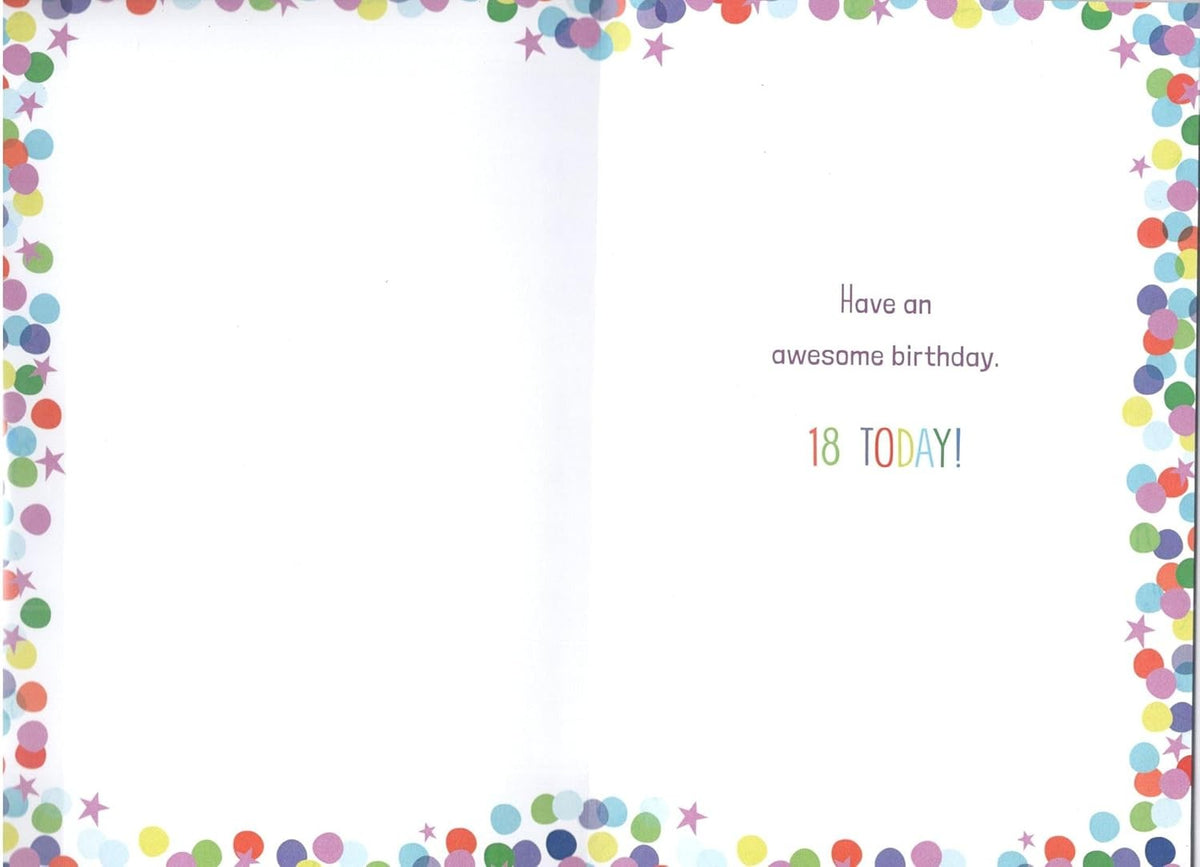 Cousin 18th Birthday Card  Colourful Milestone Design  Quality Finish  15x23cm