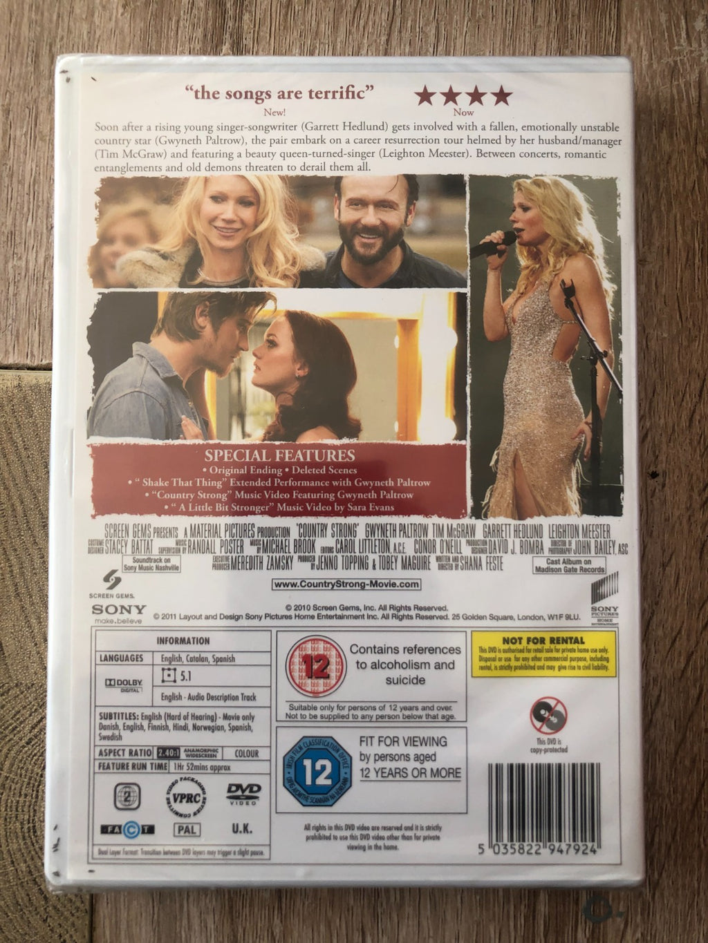 Country Strong (12) 2010 DVD Brand New UK Release Genuine Fast Region 2 PAL New