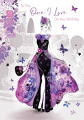 One I Love Birthday Card Dress Bag & Diamante Happy Lovely Greeting