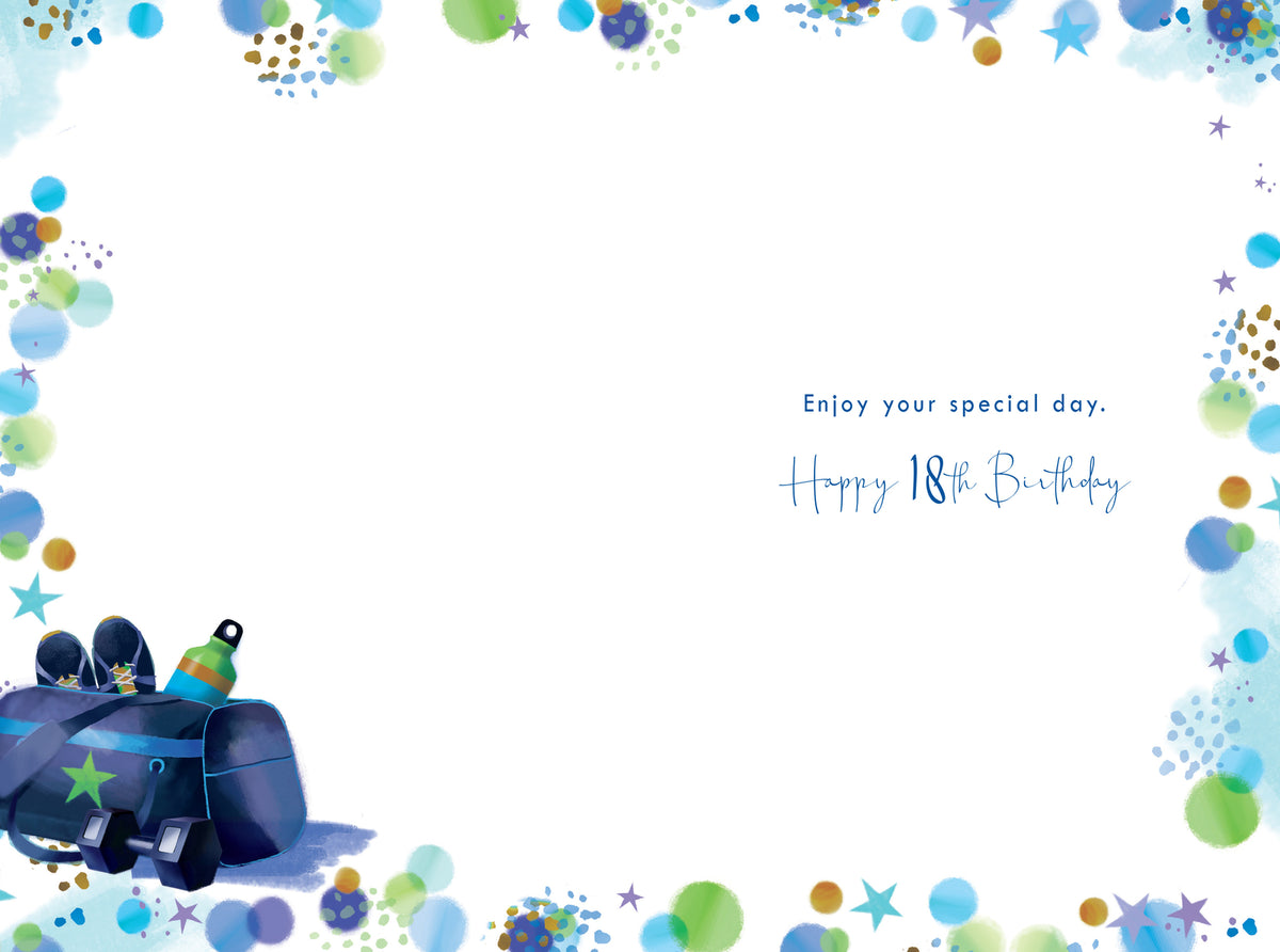 Brother 18th Birthday Card 18 Today Gym Bag Happy Lovely Verse