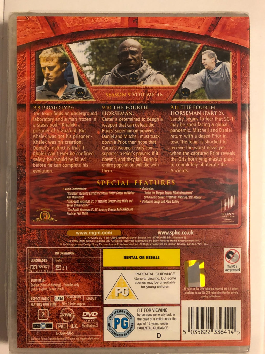 Stargate SG1 Season 9 Volume 3 (2006) Richard Dean Anderson DVD Region 2 - New