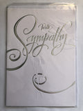 With Sympathy Condolence Card Swirl Embossed Foiled