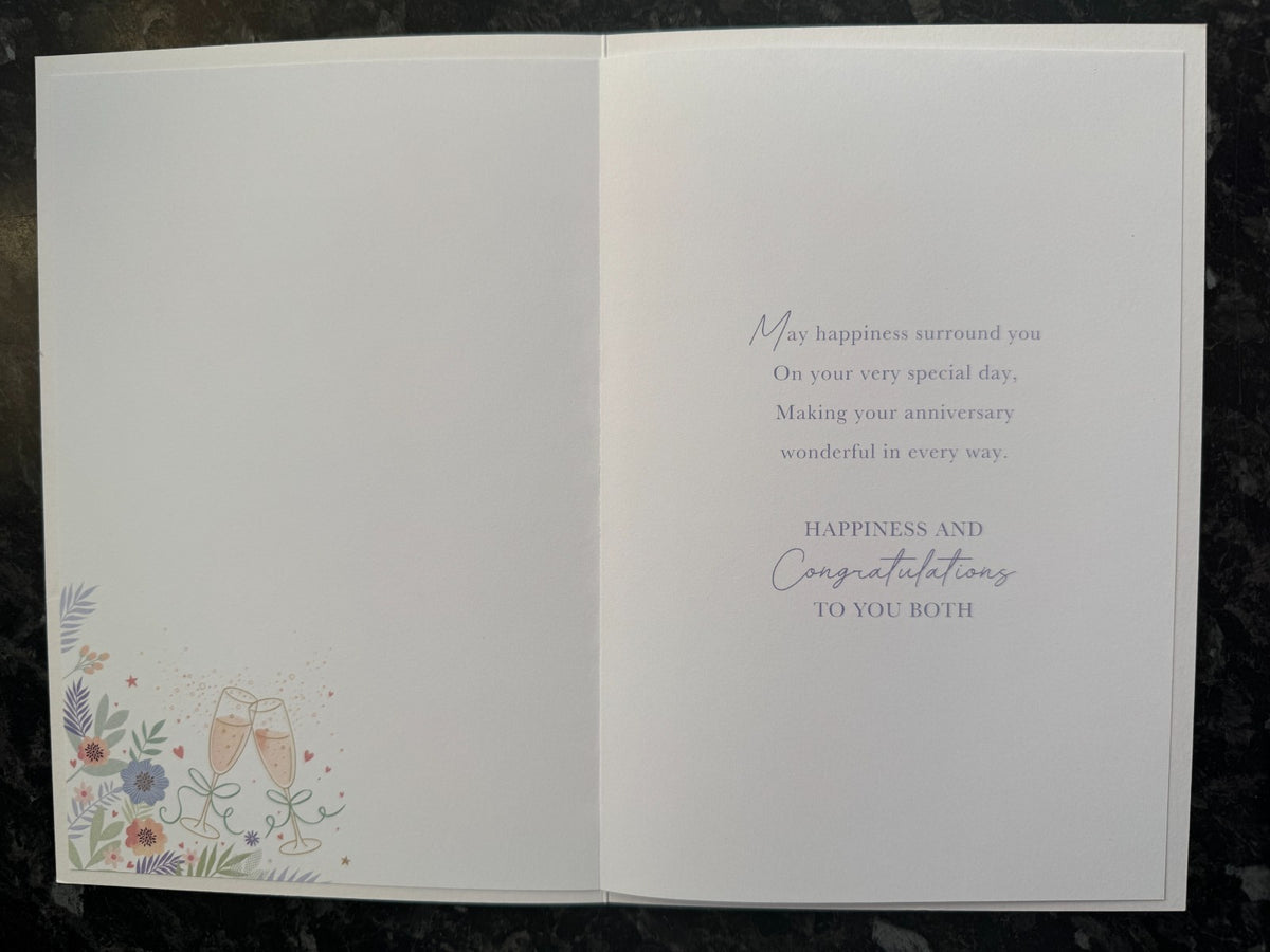 Son & Daughter in Law Anniversary Card Large Luxury Champagne Toast Cards UK