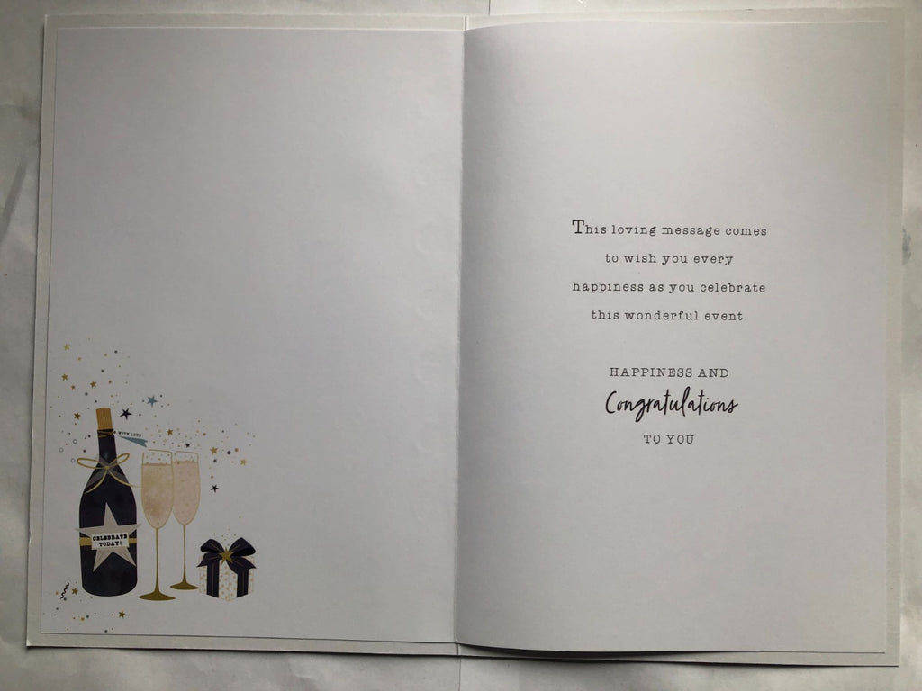 Anniversary Card Son & Daughter-in-Law 15cm x 23cm Champagne Design Verse