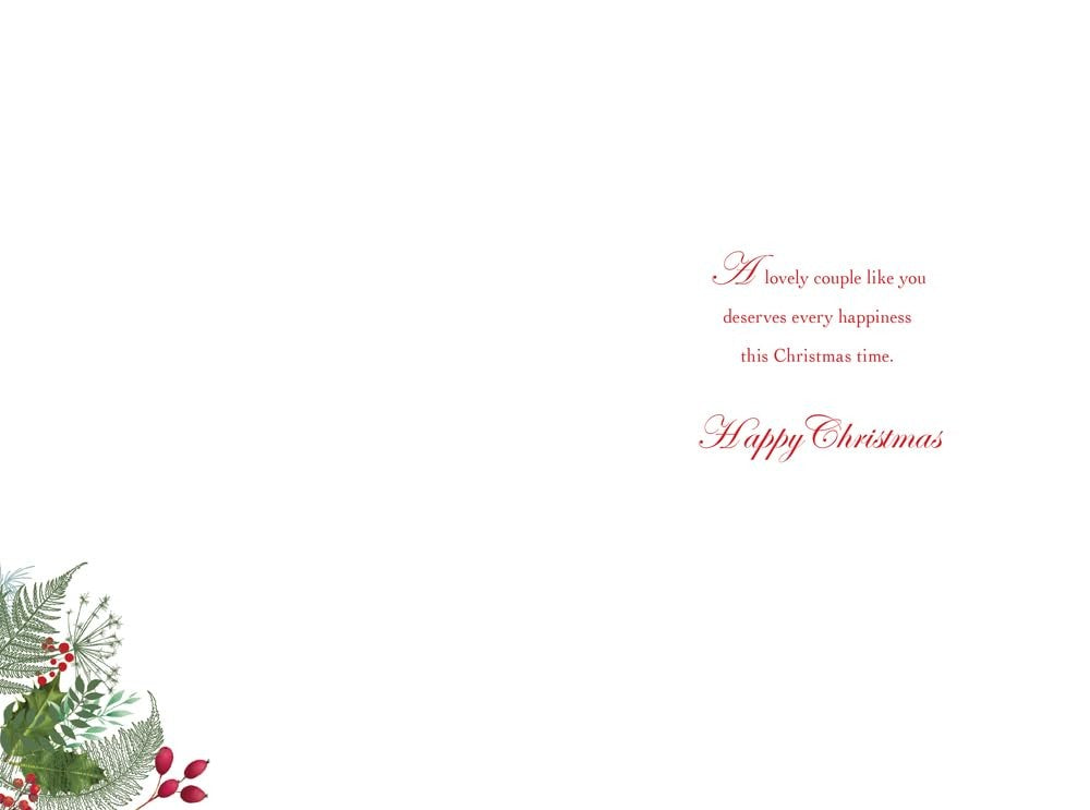 Christmas Card Special Daughter & Husband Large Robins Wreath 15x23cm