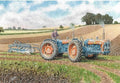 Doe Triple-D Or Doe Dual Drive Tractor Design Open Christmas Blank Birthday Card