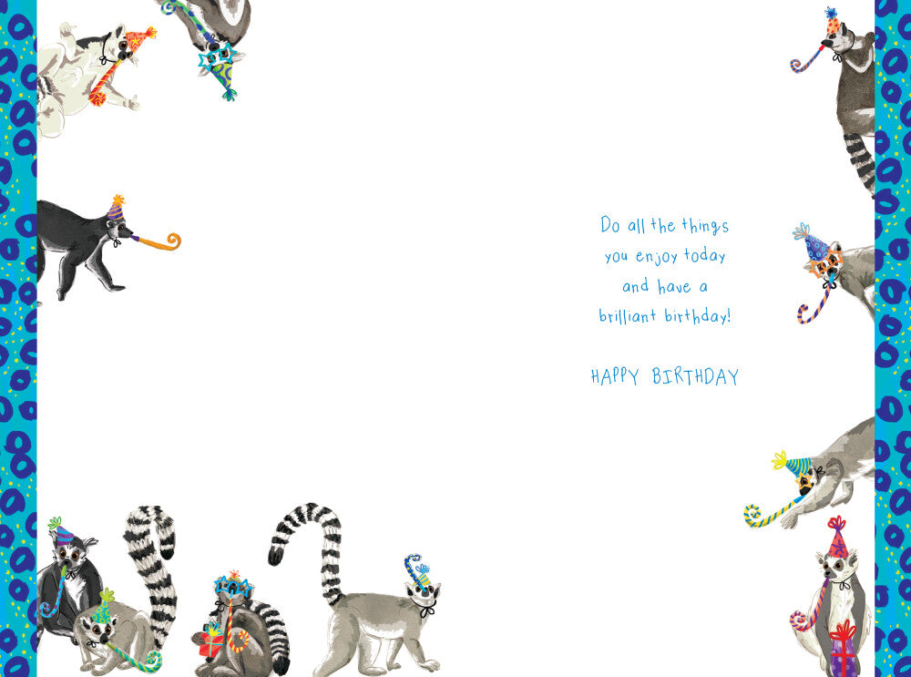 Great Grandson 12th Birthday Card Age 12 Lemurs 9" x 6" Lovely Verse