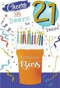 21st Happy Birthday Card Cheers & Beers to 21 Years Beer Design