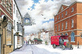 Nostlagic Royal Mail Delivering The Mail Street Scene Open Happy Christmas Card