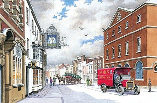 Nostlagic Royal Mail Delivering The Mail Street Scene Open Happy Christmas Card
