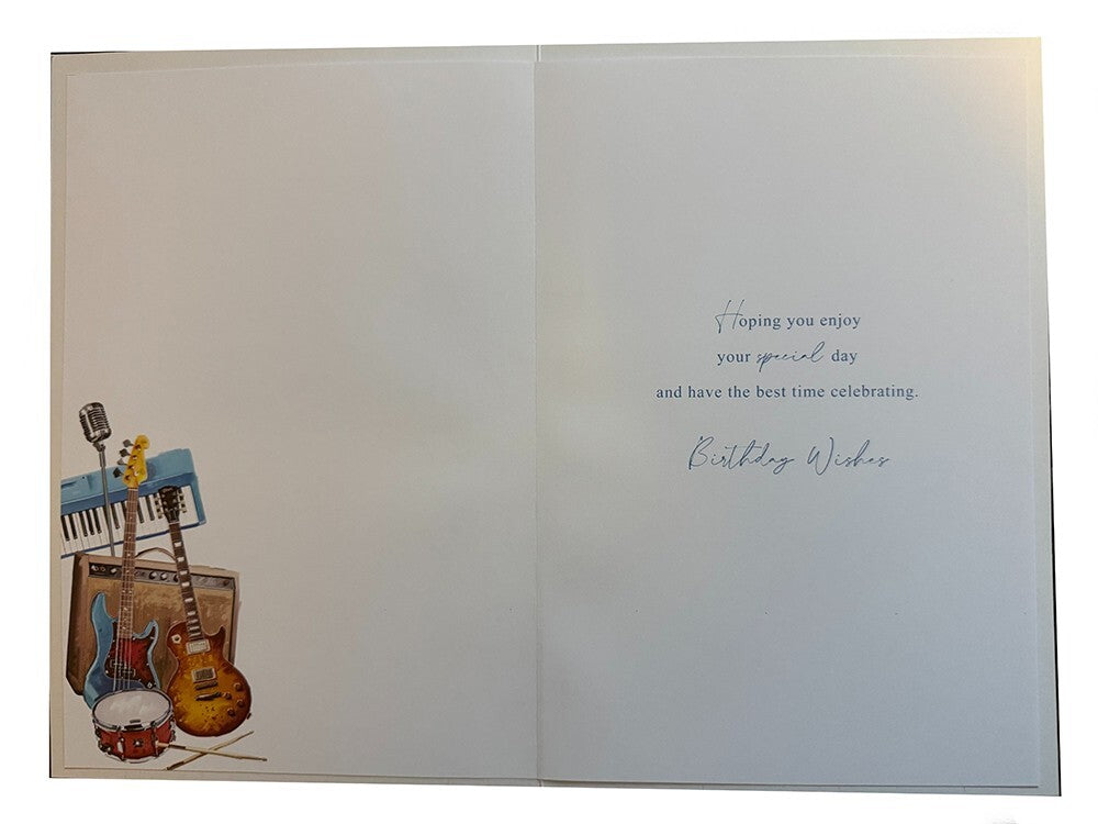 Son 16th Birthday Card  Musical Instruments & Colour Splash Design  15x23cm